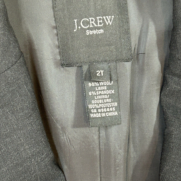 J.CREW Sz 2T Black Two-Button Jacket in Stretch Wool Career Business Blazer - Picture 2 of 12